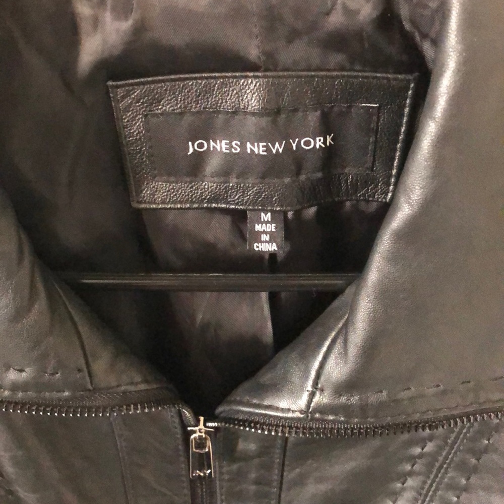 Jones NY scuba Stitched Design Leather Jacket - Picture 4 of 6